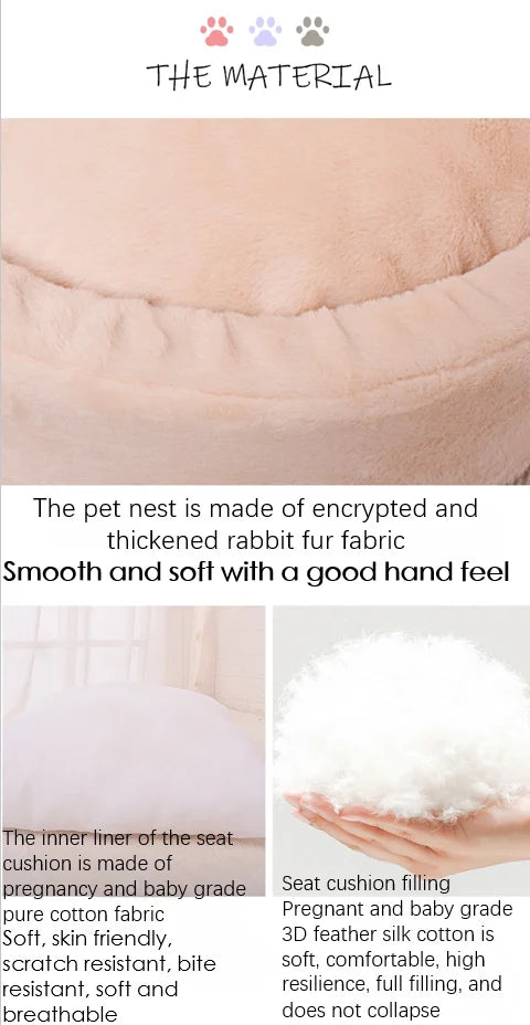 Warm Cat Bed for Portable Pet Beds Sweet Kittens Basket Cushion Cat Pillow Mat Tent Puppy Nest Cave Cats House Goods Dog Bed