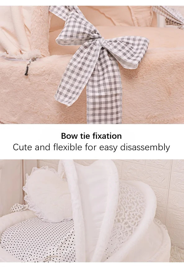Warm Cat Bed for Portable Pet Beds Sweet Kittens Basket Cushion Cat Pillow Mat Tent Puppy Nest Cave Cats House Goods Dog Bed